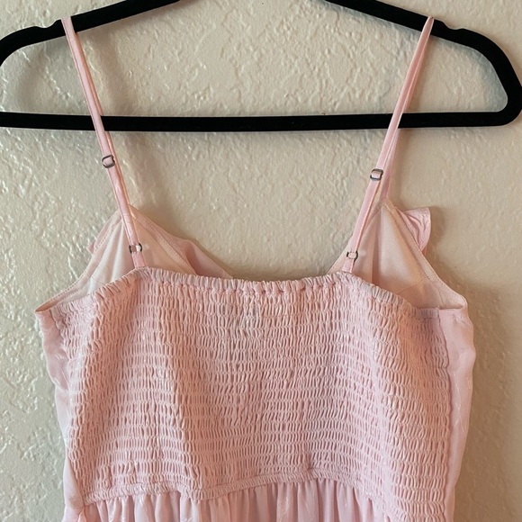 Japna Asymmetric Ruffled Dress Size M Pink Floral Feminine Romantic Vacation - Picture 4 of 7